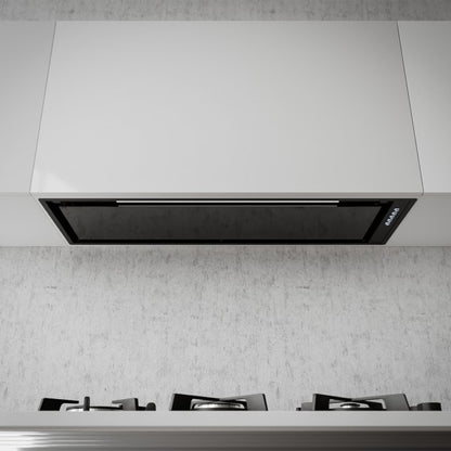 SIRIUS UNDERMOUNT RANGEHOOD BLACK HEATED GLASS 85cm