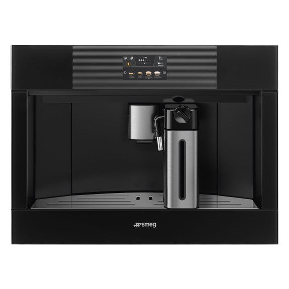 Smeg 45cm Automatic Built-In Compact Coffee Machine - Black (Linea)