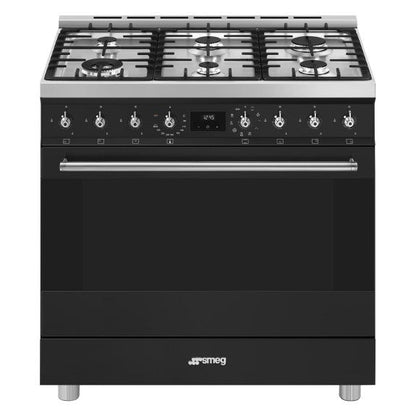 Smeg 90cm Dual Fuel Freestanding Cooker - Matte Black