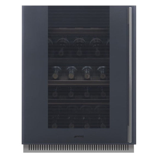 Smeg 38 Bottle Built-In Wine Fridge - Grey (Linea) LH