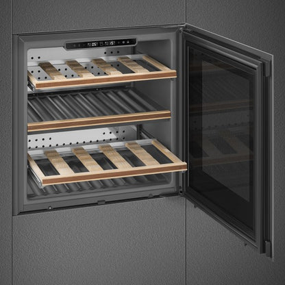 SMEG DOLCE STIL NOVO BUILT-IN WINE COOLER REVERSIBLE BLACK 29 Bottles