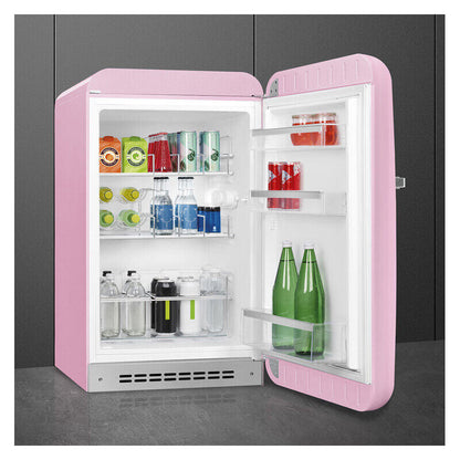 Smeg 135L 50's Style Retro Bar Fridge Right Hand Hinge - Pink