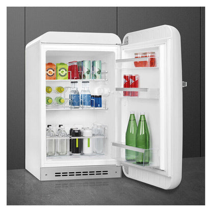 Smeg 135L 50's Style Retro Bar Fridge Right Hand Hinge - White