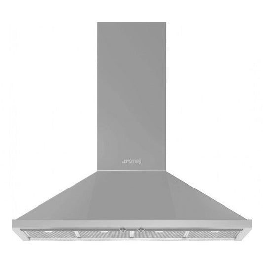Smeg 120cm Portofino Pyramid Wall Mounted Rangehood - Stainless Steel