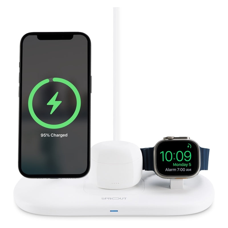 Sprout 3 in 1 Wireless Charger - White