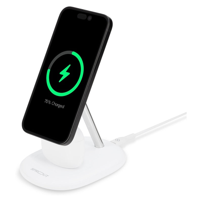 Sprout 2 in 1 Wireless Charger - White