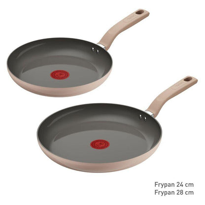 Tefal 24cm & 28cm Ceradelice Ceramic Induction Non-Stick Frypan Twin Pack