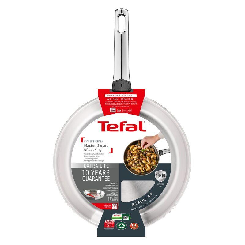 Tefal 28cm Emotion+ Induction Uncoated Stainless Steel Frypan