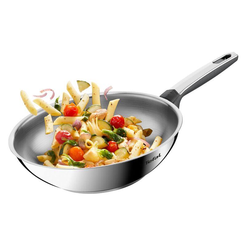 Tefal 28cm Emotion+ Induction Uncoated Stainless Steel Wok