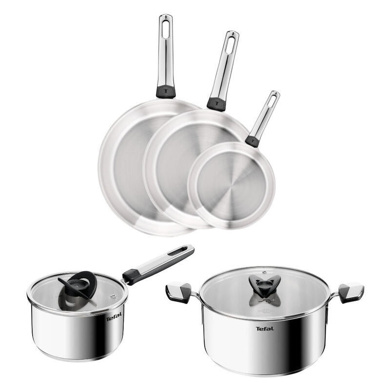 Tefal Emotion+ 5 Piece Induction Uncoated Stainless Steel Set