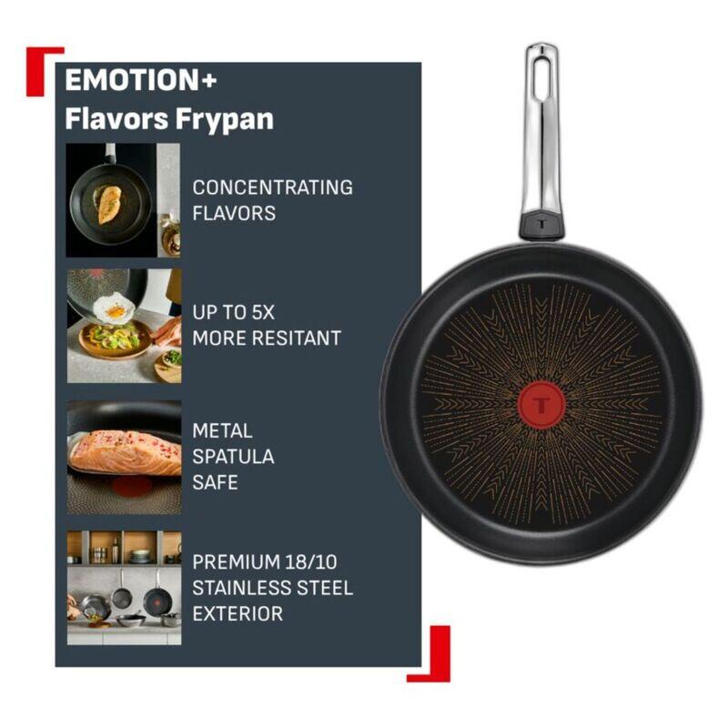 Tefal 28cm Emotion+ Flavors Induction Stainless Steel Oil-Concentrating Non-Stick Frypan