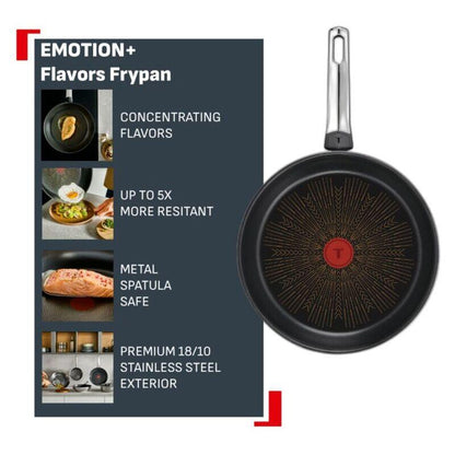 Tefal 28cm Emotion+ Flavors Induction Stainless Steel Oil-Concentrating Non-Stick Frypan