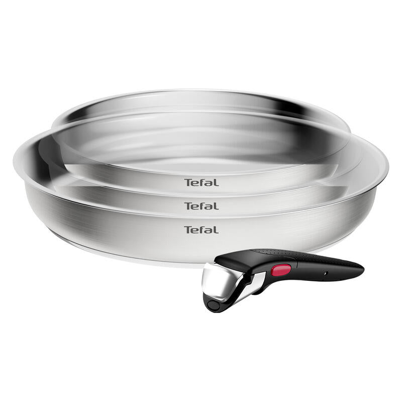 Tefal Ingenio Emotion+ 4 Piece Induction Uncoated Stainless Steel Frypan Set