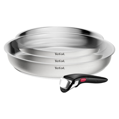 Tefal Ingenio Emotion+ 4 Piece Induction Uncoated Stainless Steel Frypan Set