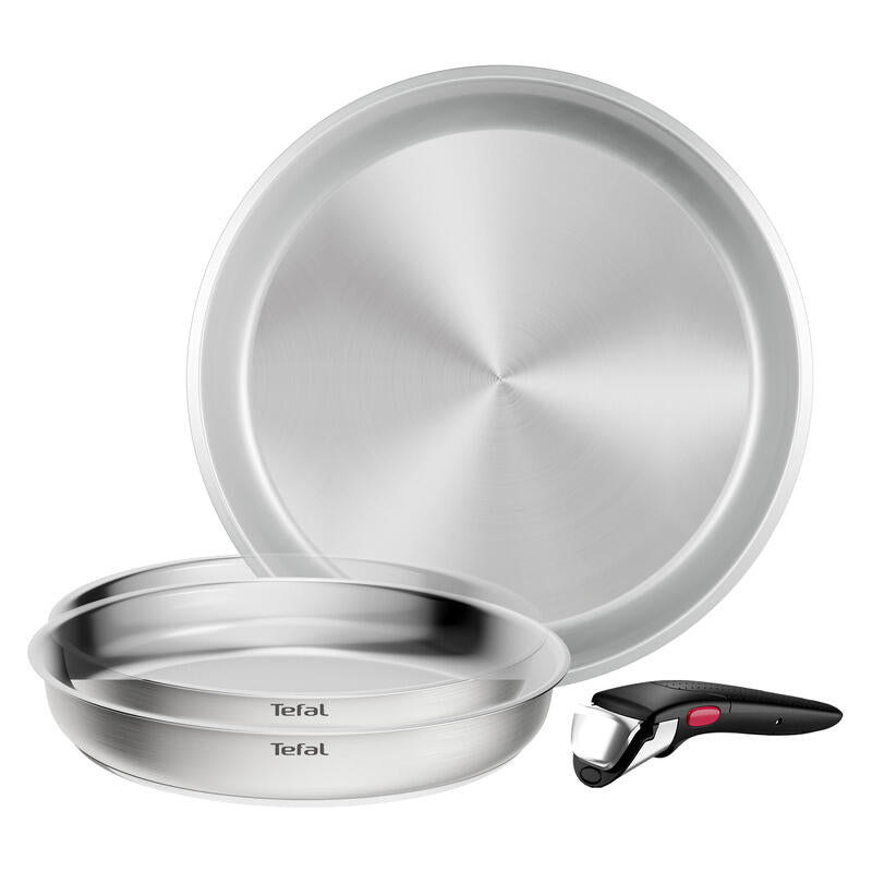 Tefal Ingenio Emotion+ 4 Piece Induction Uncoated Stainless Steel Frypan Set