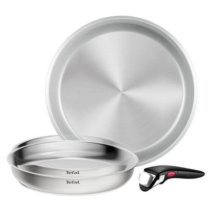Tefal Ingenio Emotion+ 4 Piece Induction Uncoated Stainless Steel Frypan Set