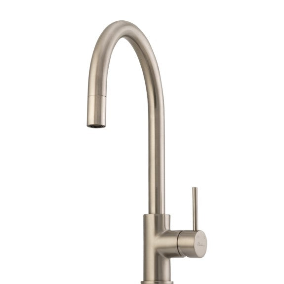 OLIVERI VENICE PULLOUT GOOSE NECK MIXER BRUSHED NICKEL