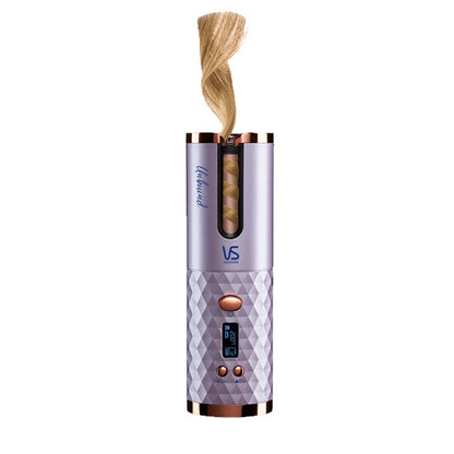 VSSASSOON UNBOUND CORDLESS AUTO CURLER METALLIC PURPLE ROSE GOLD