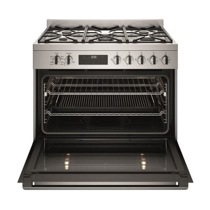 Westinghouse 90cm Dual Fuel Freestanding Oven with 5-Burner Gas Cooktop - Stainless Steel