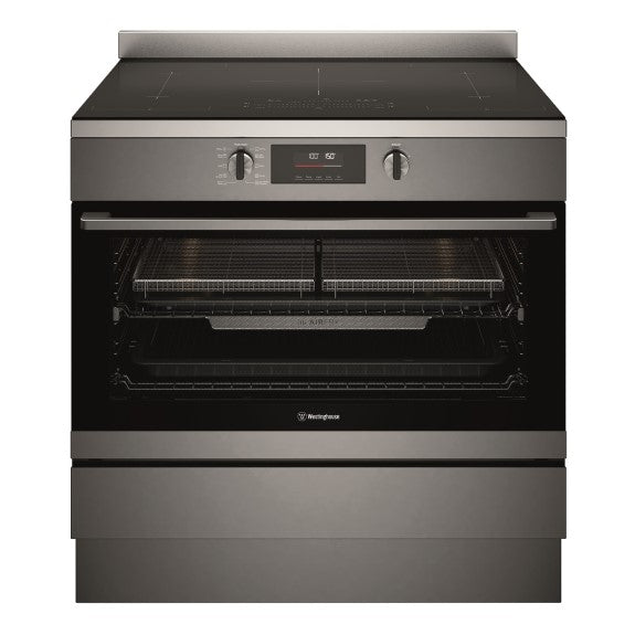 Westinghouse 90cm Pyrolytic Freestanding Oven with 5-Zone Induction Cooktop - Dark Stainless Steel