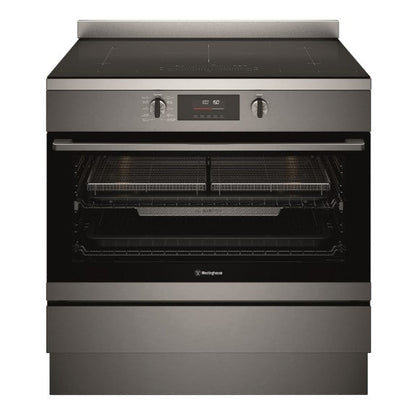 Westinghouse 90cm Pyrolytic Freestanding Oven with 5-Zone Induction Cooktop - Dark Stainless Steel