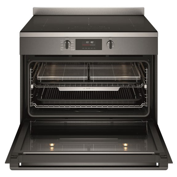 Westinghouse 90cm Pyrolytic Freestanding Oven with 5-Zone Induction Cooktop - Dark Stainless Steel