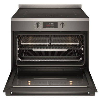 Westinghouse 90cm Pyrolytic Freestanding Oven with 5-Zone Induction Cooktop - Dark Stainless Steel