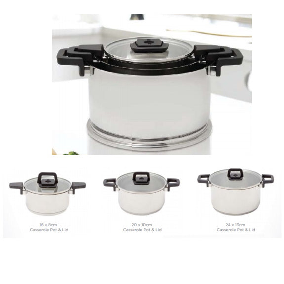 WESTINGHOUSE NESTING COOKWARE SET STAINLESS STEEL 3 PIECE