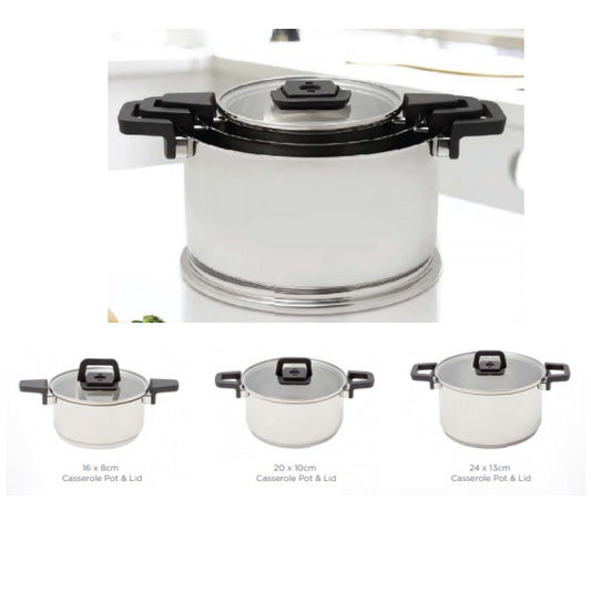 WESTINGHOUSE NESTING COOKWARE SET STAINLESS STEEL 3 PIECE