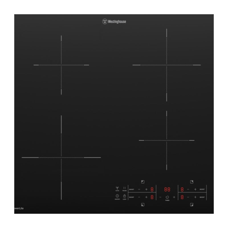 Westinghouse 60cm 4-Zone Induction Cooktop with Low Current - Black