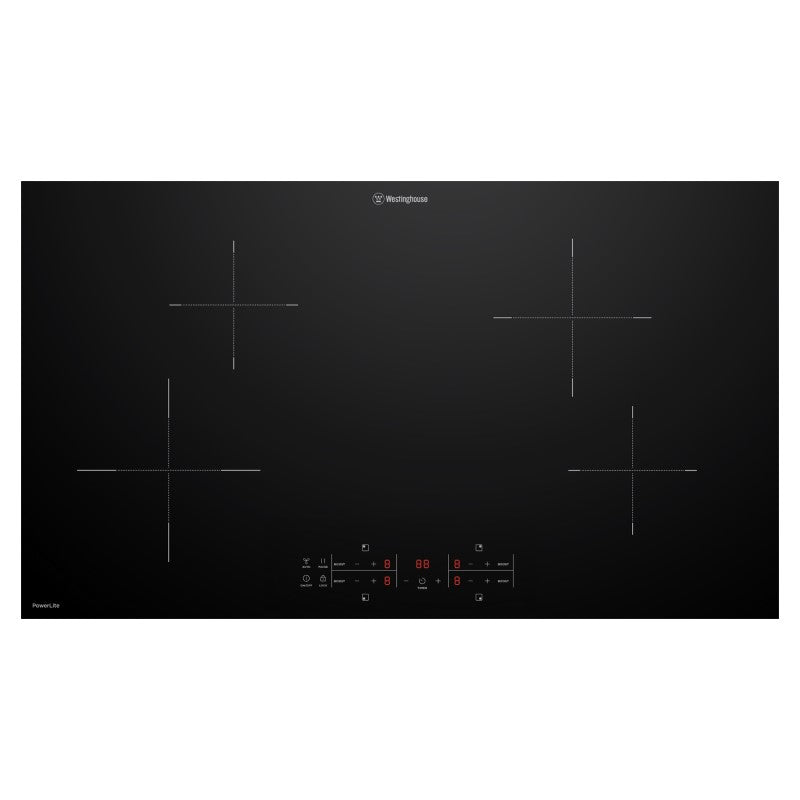 Westinghouse 90cm 4-Zone Induction Cooktop with Low Current - Black