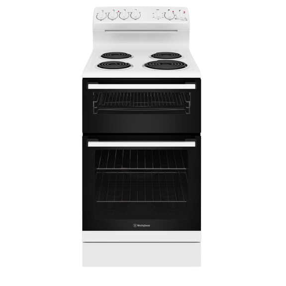 Westinghouse 54cm Freestanding Oven with 4-Zone Coil Cooktop - White