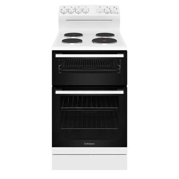 Westinghouse 54cm Freestanding Oven with 4-Zone Hotplate Cooktop - White