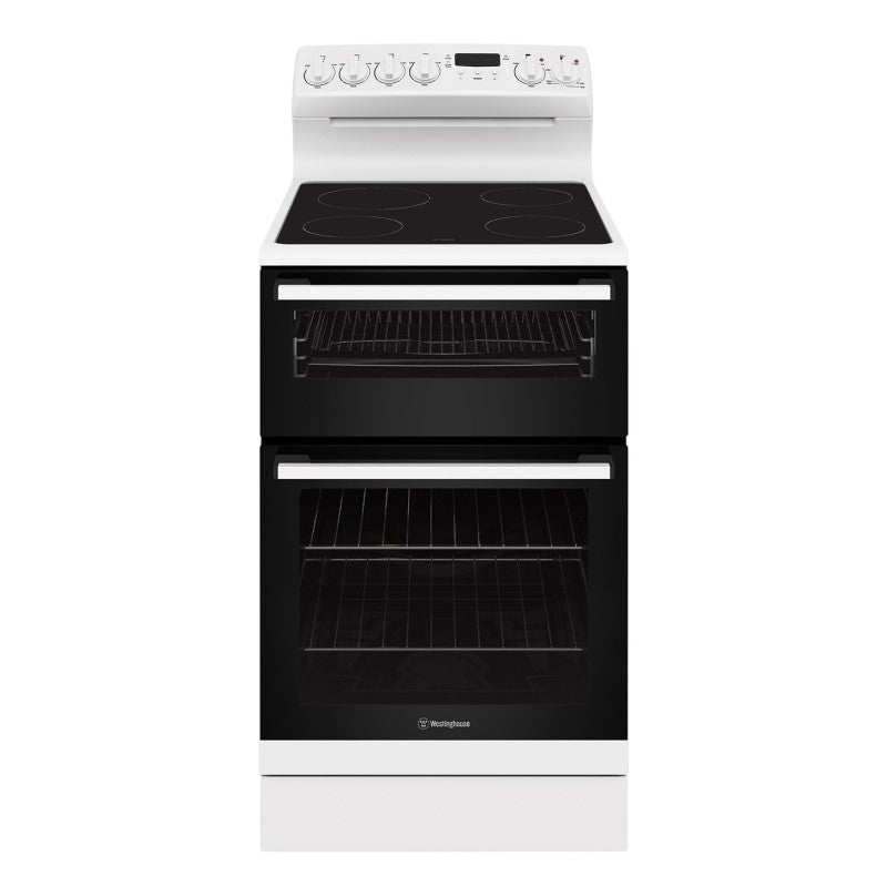 Westinghouse 54cm Freestanding Oven with 4-Zone Ceramic Cooktop - White