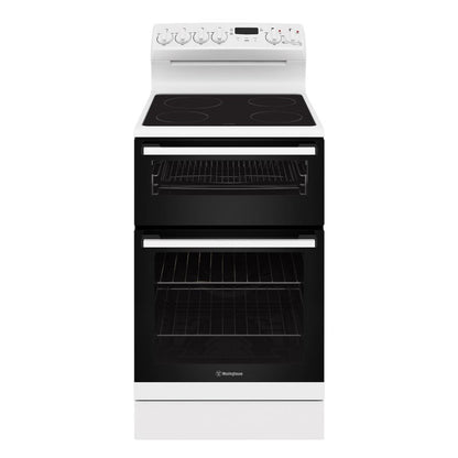 Westinghouse 54cm Freestanding Oven with 4-Zone Ceramic Cooktop - White