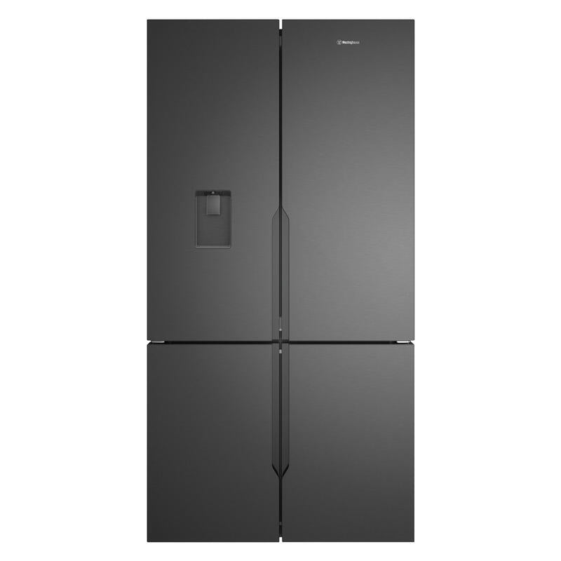 Westinghouse 564L Quad Door Fridge Freezer with Water Dispenser - Matte Charcoal Black