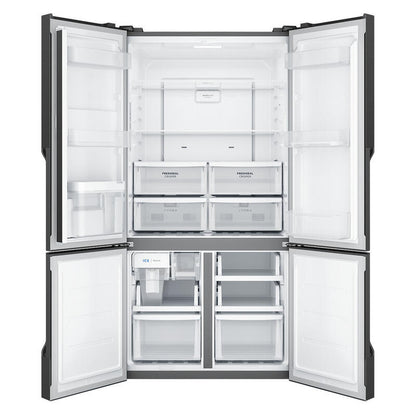 Westinghouse 564L Quad Door Fridge Freezer with Water Dispenser - Matte Charcoal Black