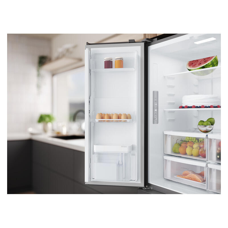 Westinghouse 564L Quad Door Fridge Freezer with Water Dispenser - Matte Charcoal Black