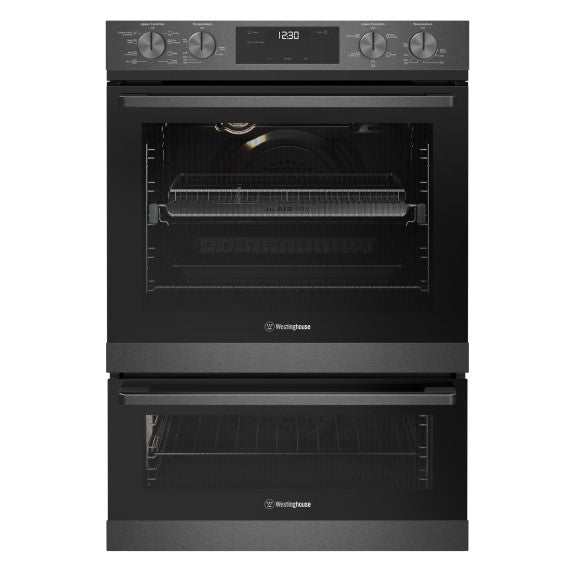 Westinghouse 60cm Built-In Double Oven with 8 + 5 Functions - Dark Stainless Steel