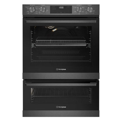 Westinghouse 60cm Built-In Double Oven with 8 + 5 Functions - Dark Stainless Steel