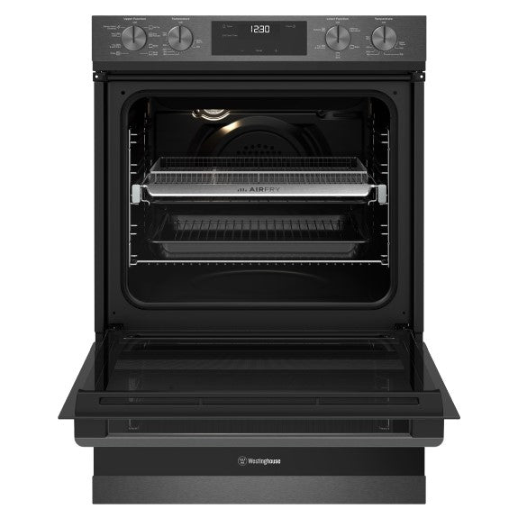 Westinghouse 60cm Built-In Double Oven with 8 + 5 Functions - Dark Stainless Steel