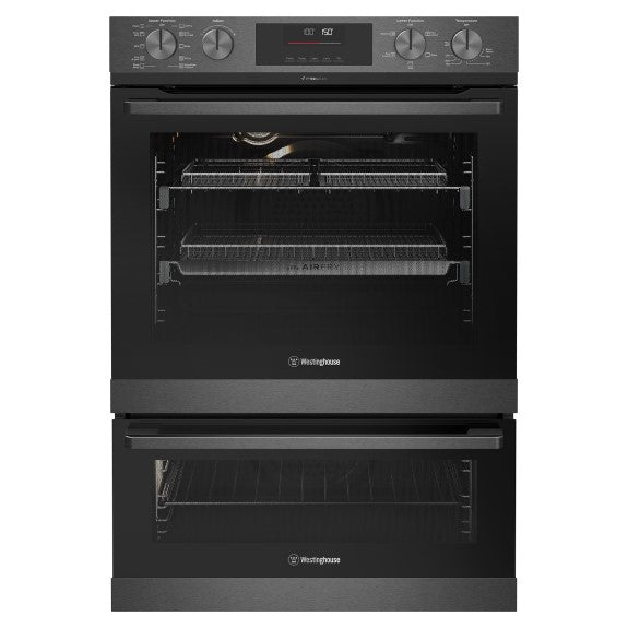 Westinghouse 60cm Pyrolytic Built-In Double Oven with 10 + 5 Functions - Dark Stainless Steel