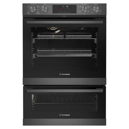 Westinghouse 60cm Pyrolytic Built-In Double Oven with 10 + 5 Functions - Dark Stainless Steel