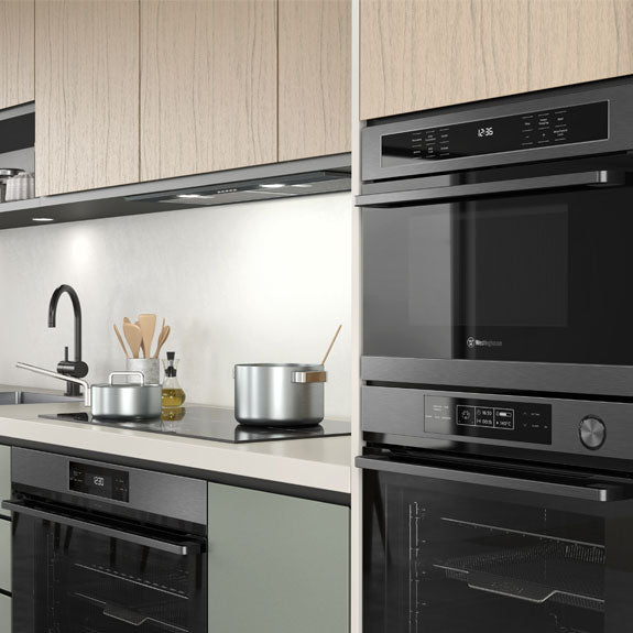 Westinghouse 45cm Built-In Combination Microwave Oven with 10 Functions - Dark Stainless Steel